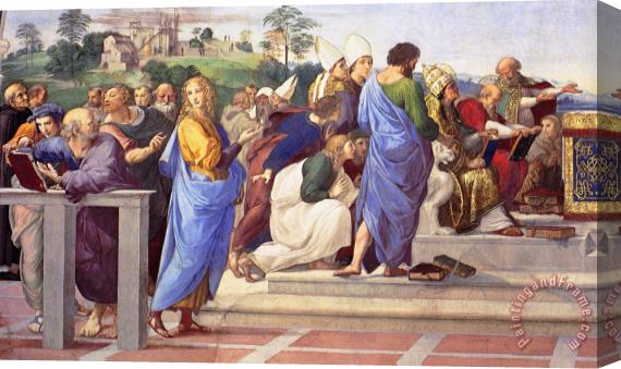Raphael Disputation of The Holy Sacrament (la Disputa) [detail 12] Stretched Canvas Painting / Canvas Art